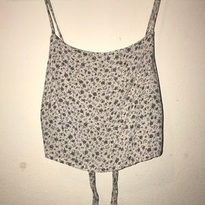 Brandy Melville Floral tie back crop top